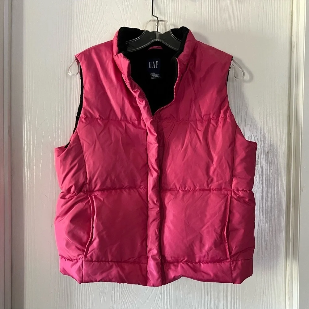 GAP Fuchsia Down Freather Puffer Vest